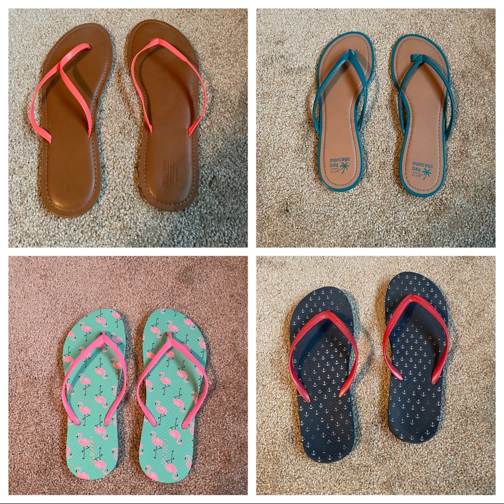 Bundle of flip flops - women size 10